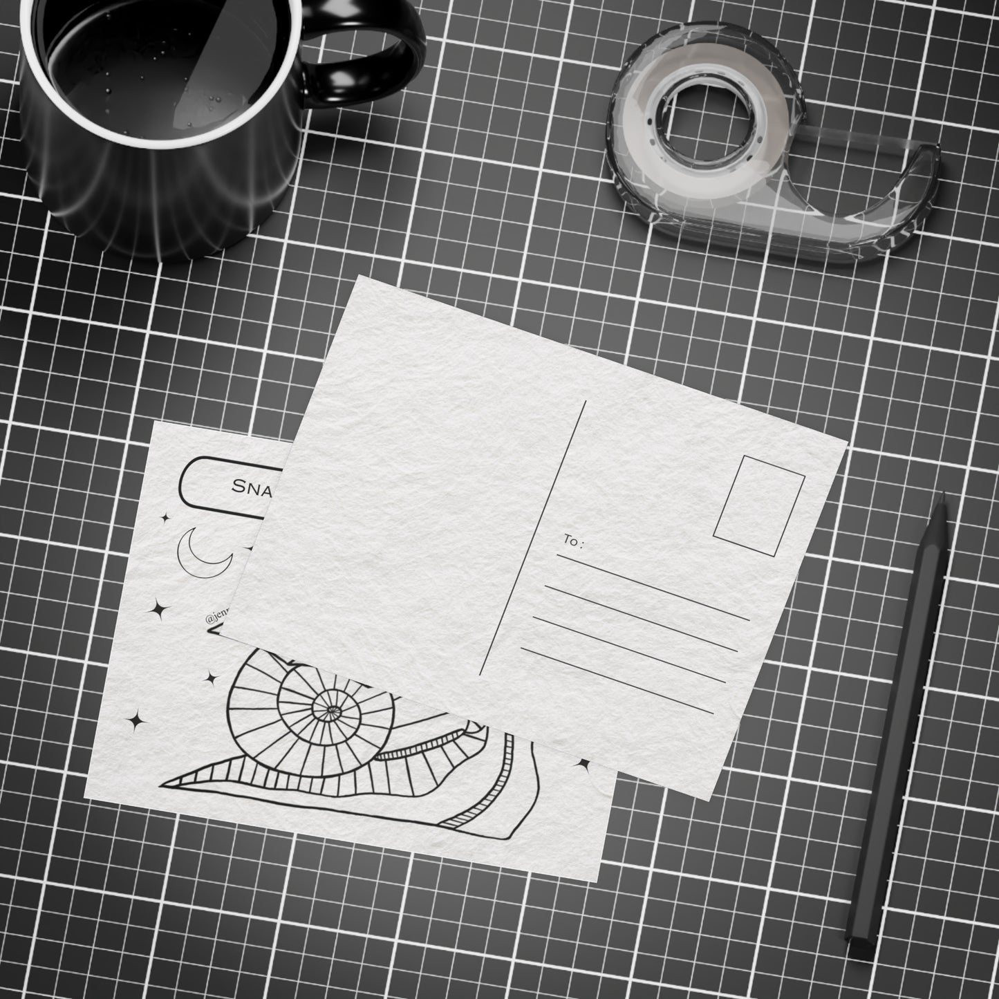 Gothic Snail Postcard Bundles | Snail Mail Magic, Stationery Gift, Greeting Card Set, Creative Writing, Art Postcards