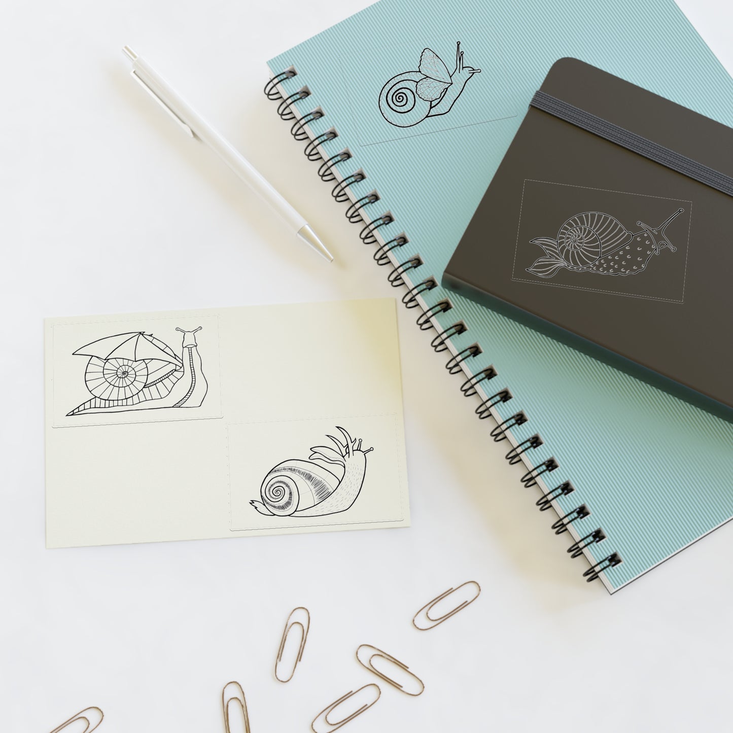 Weird Snail Sticker Sheets for Creative Crafts, Journals, Art Projects, Gifts for Nature Lovers, Kids Activities, Home Decor
