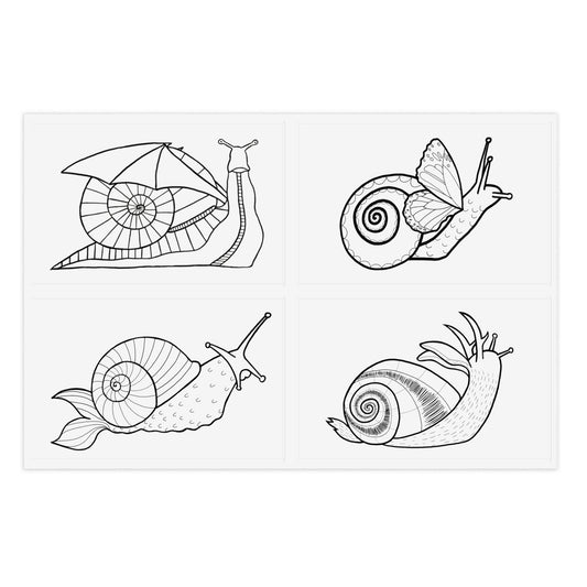 Weird Snail Sticker Sheets for Creative Crafts, Journals, Art Projects, Gifts for Nature Lovers, Kids Activities, Home Decor