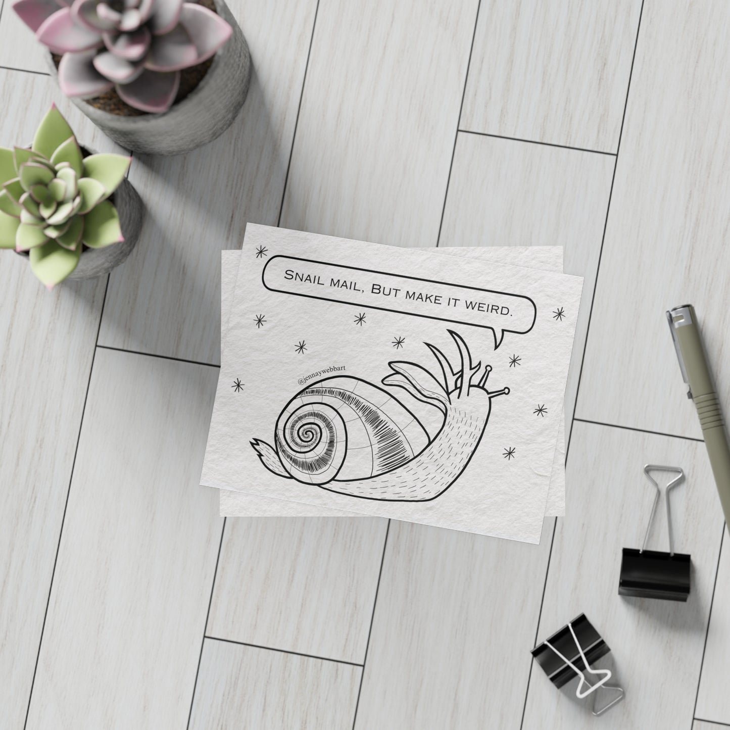 Jackalope Snail Mermaid Snail Postcard Bundles | Snail Mail Magic, Stationery Gift, Greeting Card Set, Creative Writing, Art Postcards